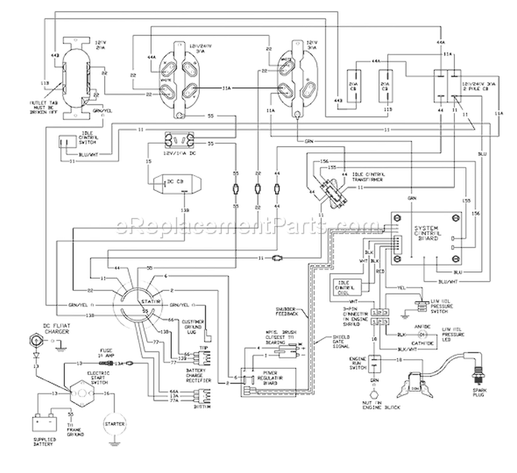Page E Diagram and Parts List for 1657-1  Briggs and Stratton Generator